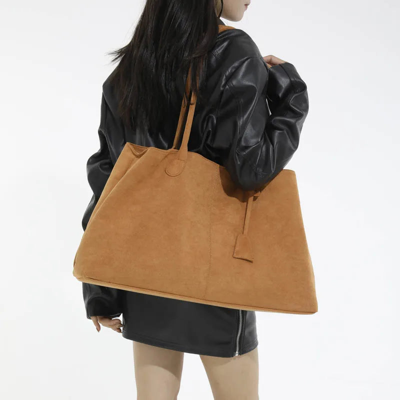 Suede Tote Bag for Women – Large Capacity Shoulder Bag