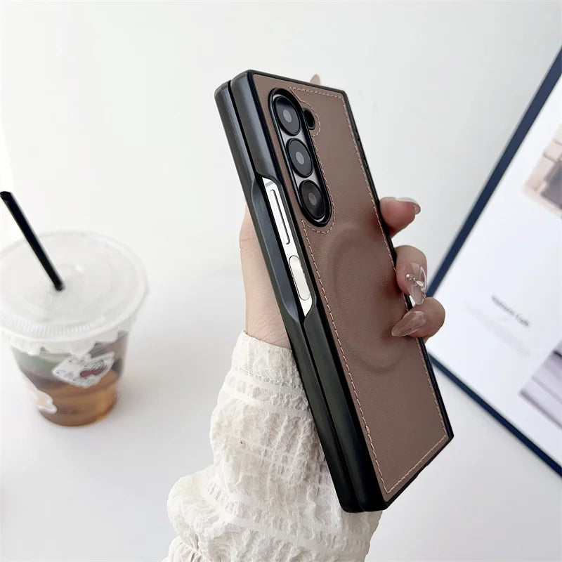 Samsung Galaxy Z Fold Vegan Leather MagSafe Case – Wireless Charging Compatible