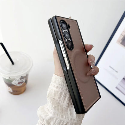 Samsung Galaxy Z Fold Vegan Leather MagSafe Case – Wireless Charging Compatible