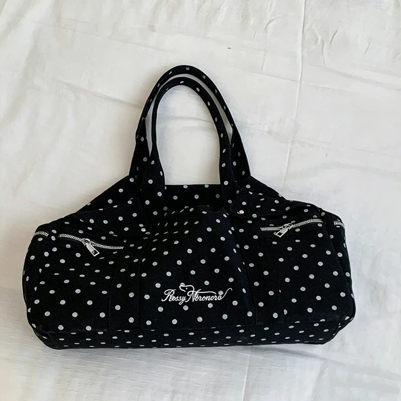 Korean Polka Dot Tote Bag Large Capacity Casual Handbag