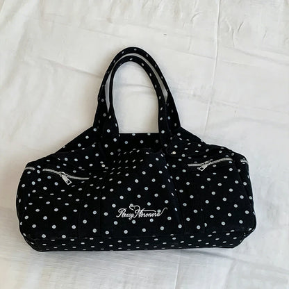 Korean Polka Dot Tote Bag Large Capacity Casual Handbag