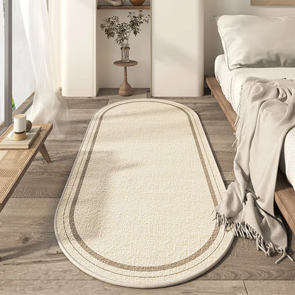 Wabi-Sabi Oval Rug – Minimalist Non-Slip Bedroom Floor Mat