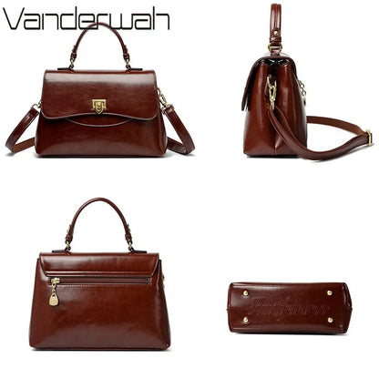 Designer Leather Handbag for Women – Multilayer Crossbody Shoulder Bag