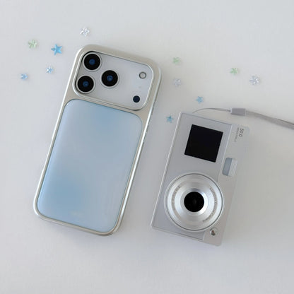 Blue Star Blur iPhone Case – Luxury Silver Edge Design