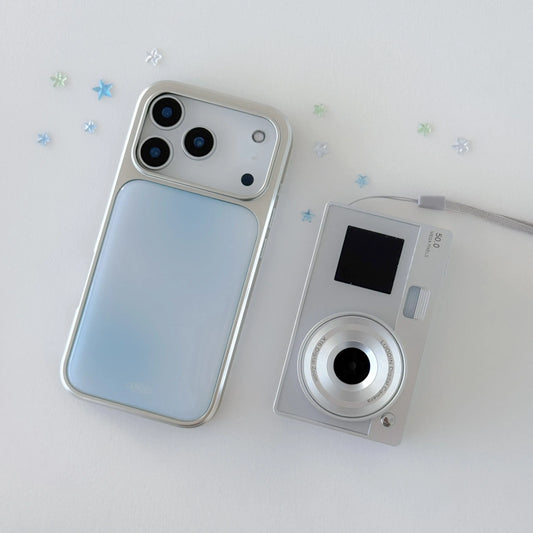 Blue Star Blur iPhone Case – Luxury Silver Edge Design