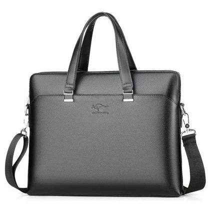 Men's PU Leather Briefcase Laptop Shoulder Messenger Bag
