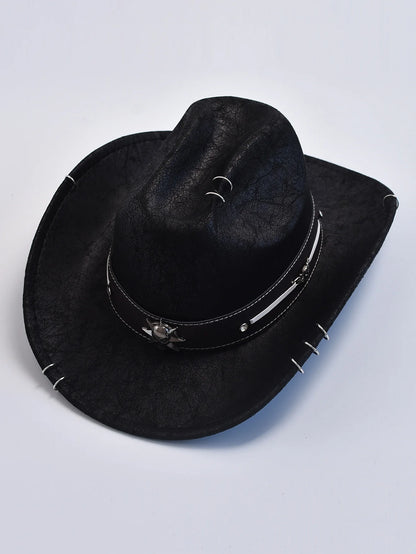 Western Cowboy Hat – Vintage Leather-Style Jazz Sombrero for Men & Women