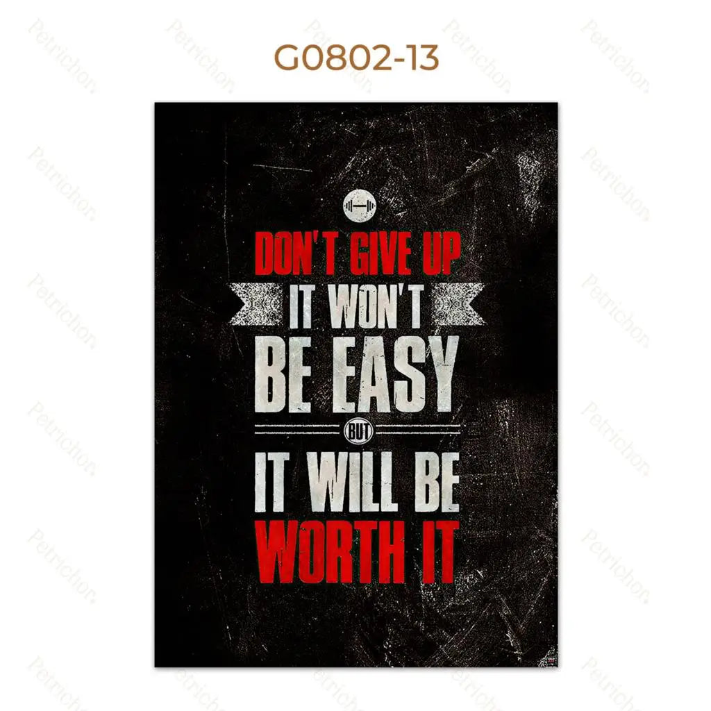 Gym Motivational Quote Wall Art Poster – Bodybuilding Canvas Print