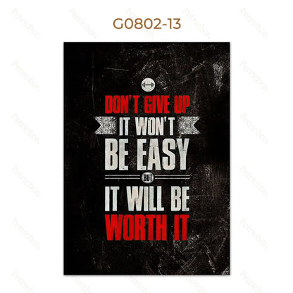 Gym Motivational Quote Wall Art Poster – Bodybuilding Canvas Print