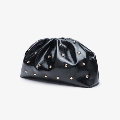 Rivet Cloud Clutch Bag for Women – Glossy Pouch Handbag
