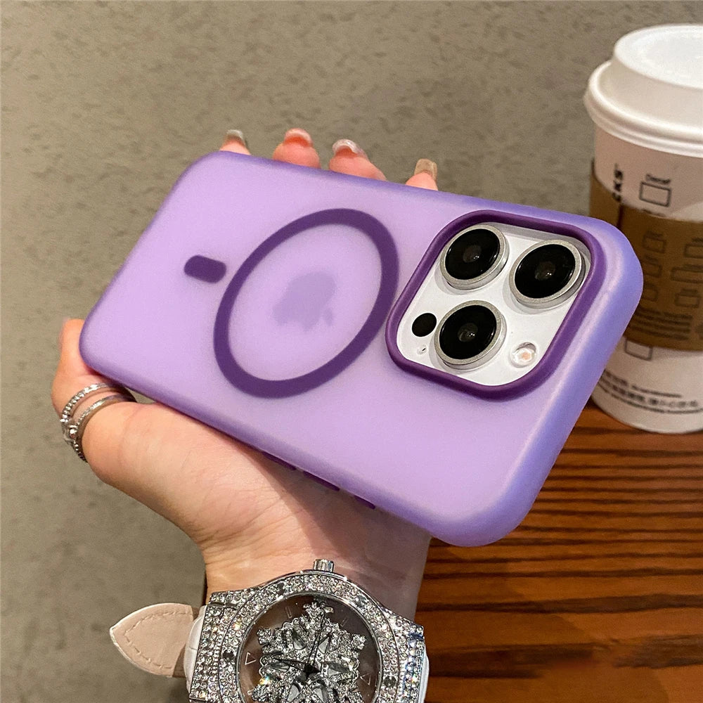 MagSafe Clear iPhone Case – Matte Candy Wireless Charging Cover
