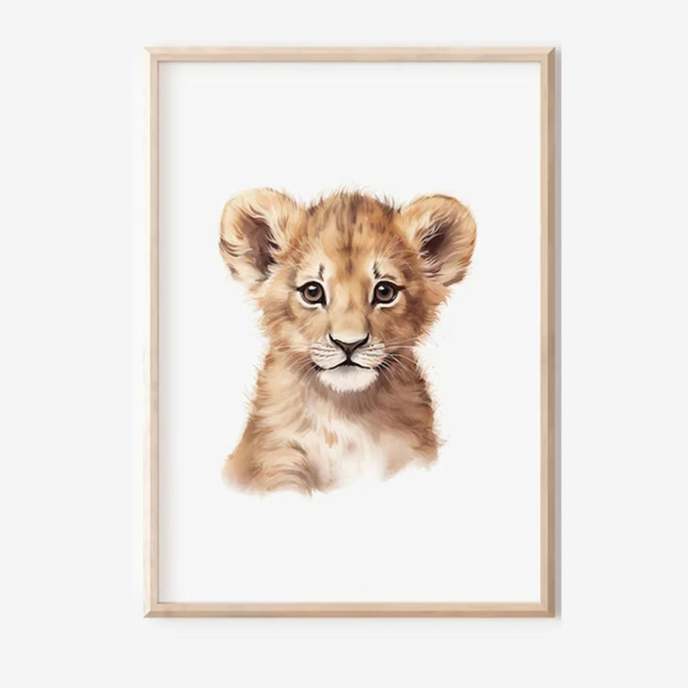 Cute Safari Animal Wall Art Print – Kids Room Nursery Poster