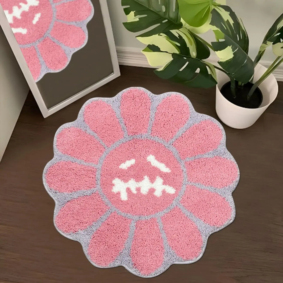 Sunflower Round Rug – Non-Slip Absorbent Floor Mat