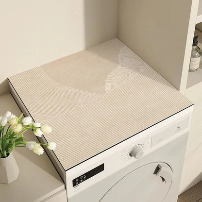 Washing Machine Top Mat – Abstract Line Print Absorbent Non-Slip Pad