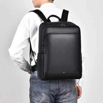 Genuine Leather Men's Backpack – 15.6 Inch Laptop Bag