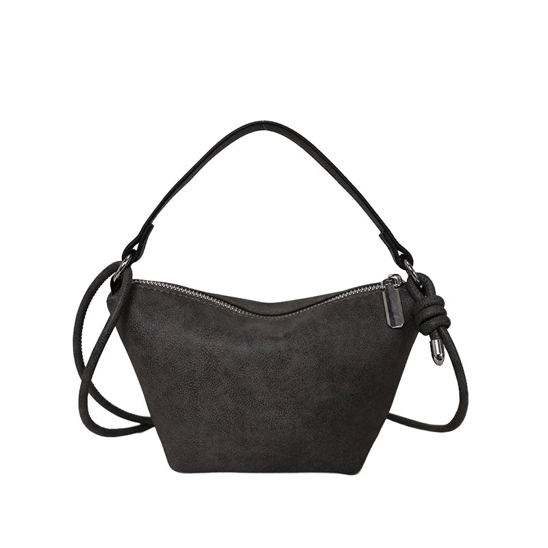Retro Suede Mini Shoulder Bag – Women's Top Handle Handbag