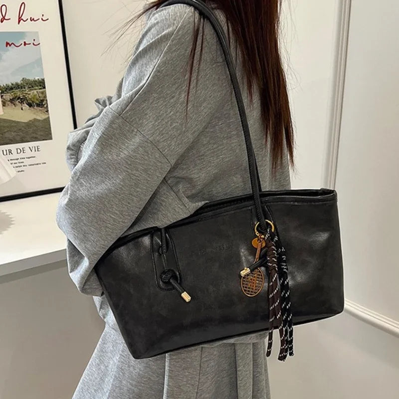 PU Leather Shoulder Bag for Women Y2K
