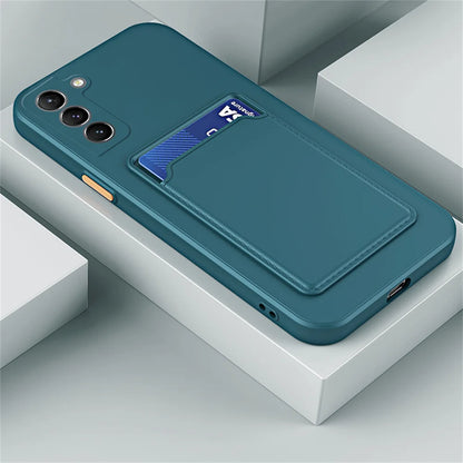 Samsung Galaxy Card Slot Wallet Case | TPU Silicone S21–S25 & A Series