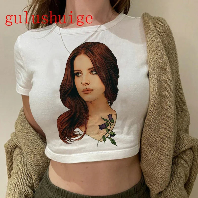 Lana Del Rey Ultraviolence Graphic Crop Top – Women's Vintage Short Sleeve Tee