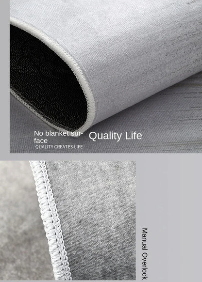 Modern Grey Area Rug – Soft Textured Carpet for Living Room & Bedroom