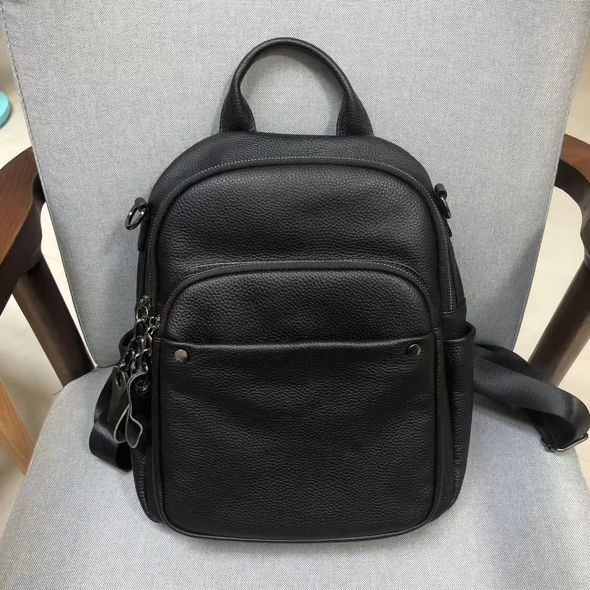 Genuine Cowhide Leather Backpack for Women | Retro Style