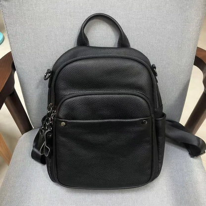 Genuine Cowhide Leather Backpack for Women | Retro Style