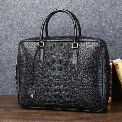 Alligator Leather Briefcase for Men – 16-Inch Laptop Bag