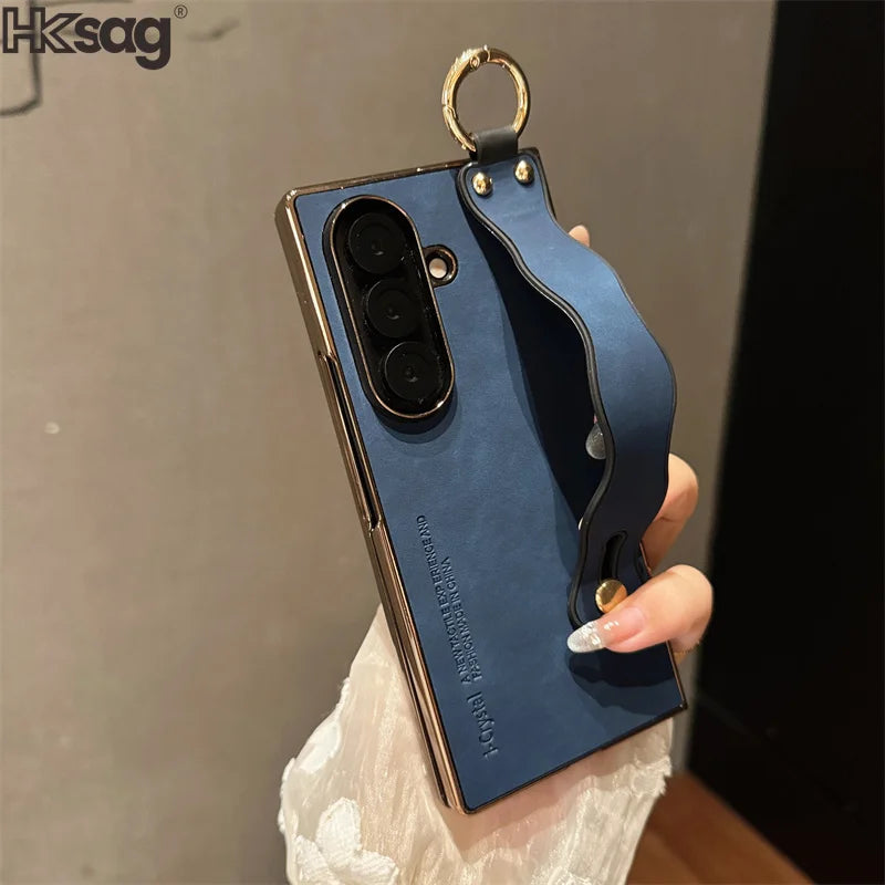Samsung Galaxy Z Fold Case – Wavy Cover with Wrist Strap Holder