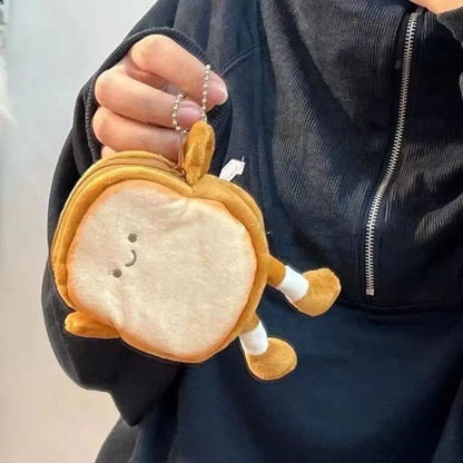 Cartoon Toast Bread Plush Coin Purse