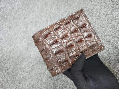 Crocodile Leather Men's Wallet – Luxury Short Bifold with Card Holder