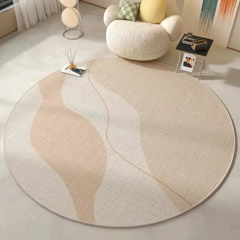 Round Area Rug – Modern Minimalist Non-Slip Stain-Resistant Floor Mat