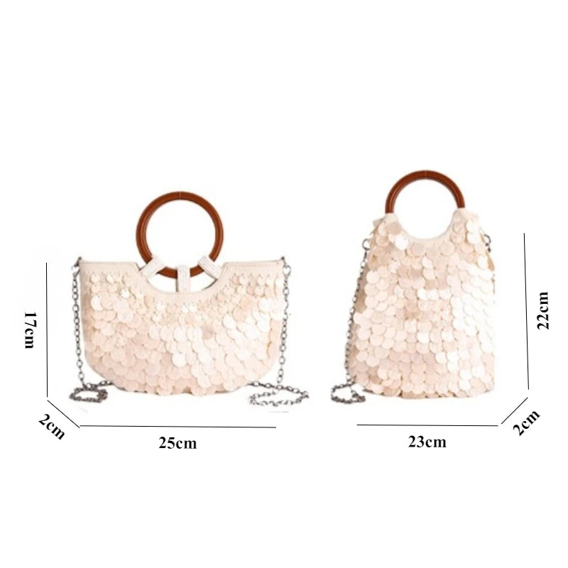 Luxury Woven Seashell Shoulder Bag
