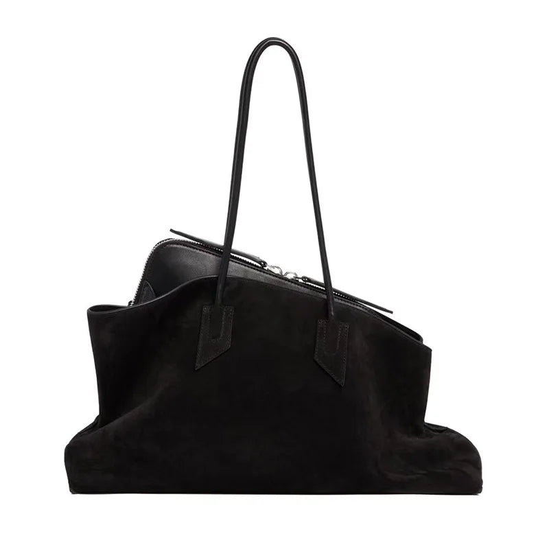 Large Faux Suede Shoulder Tote Bag – Women's Everyday Handbag