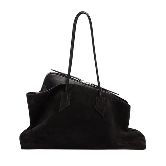 Large Faux Suede Shoulder Tote Bag – Women's Everyday Handbag
