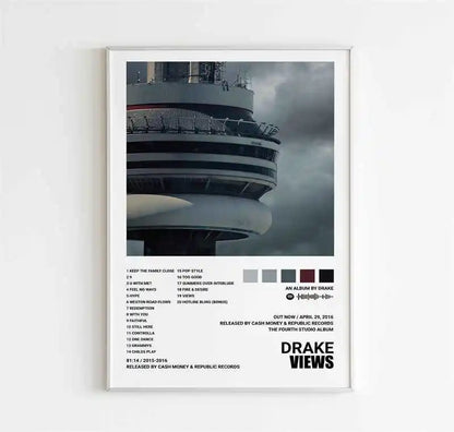 Drake Album Tracklist Poster – Hip Hop Music Wall Art