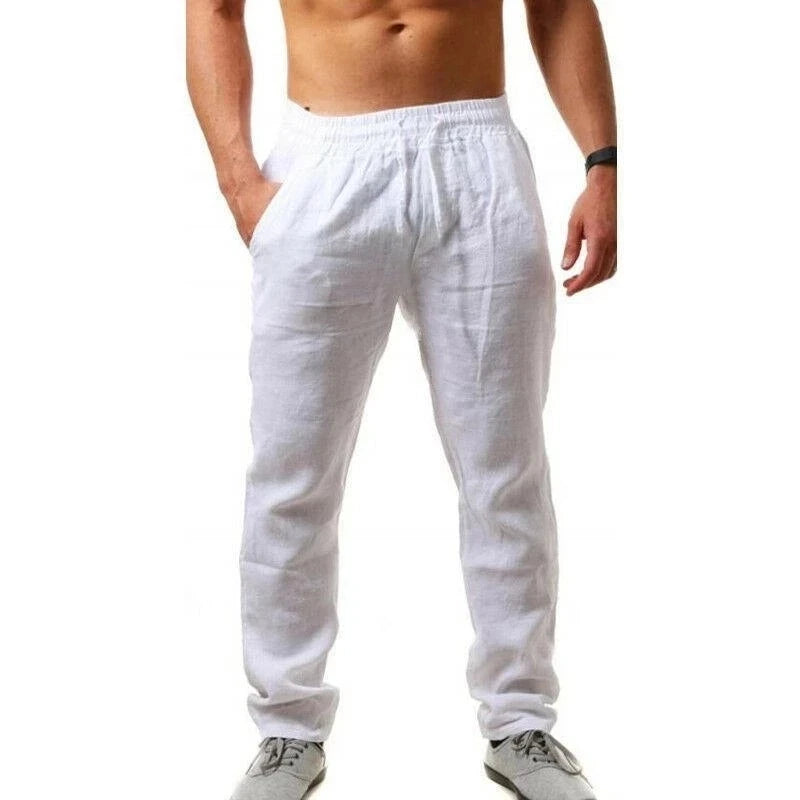 Men's Cotton Linen Pants – Breathable Streetwear Trousers S-3XL