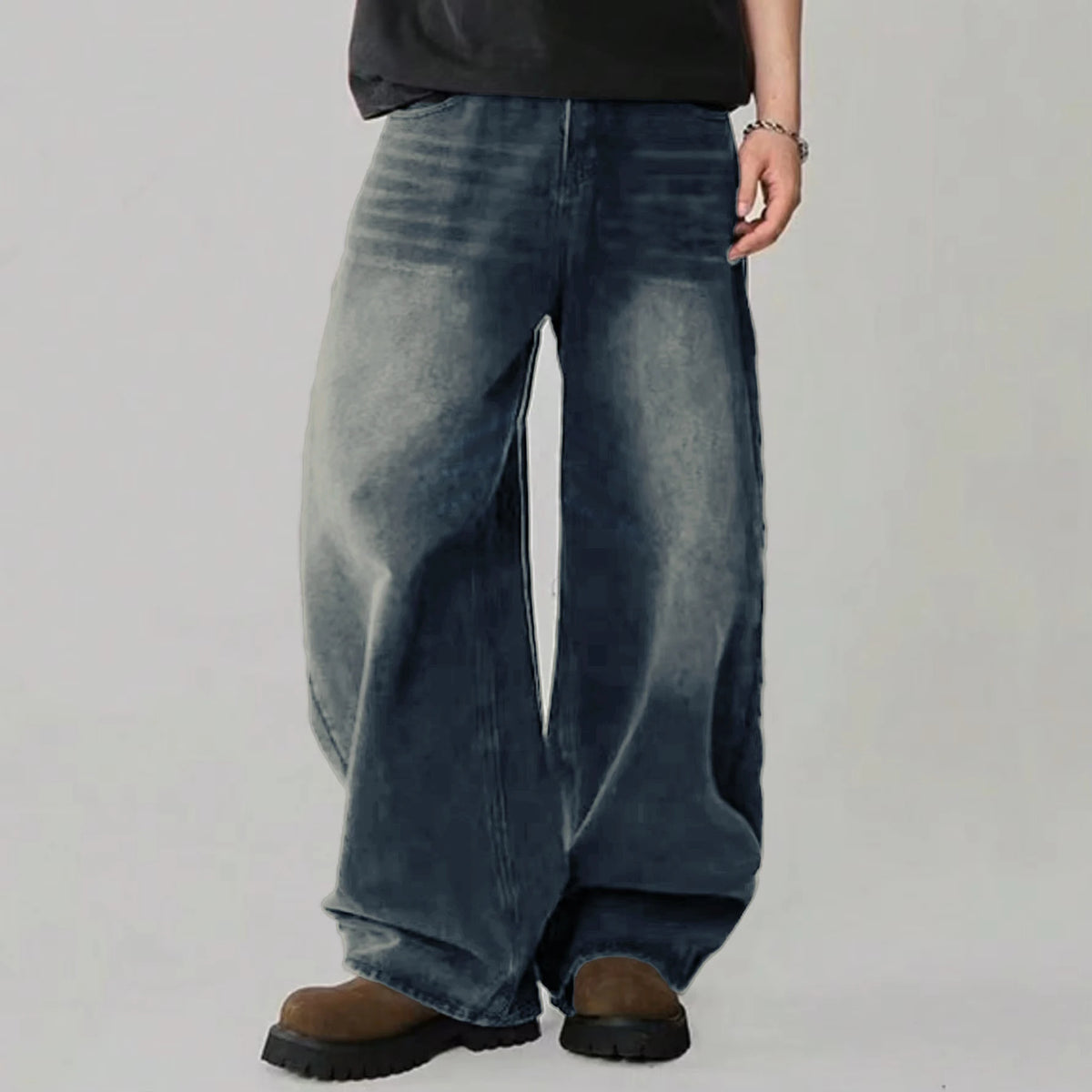 Baggy Wide Leg Men's Jeans – Street Style Loose Fit Denim Pants