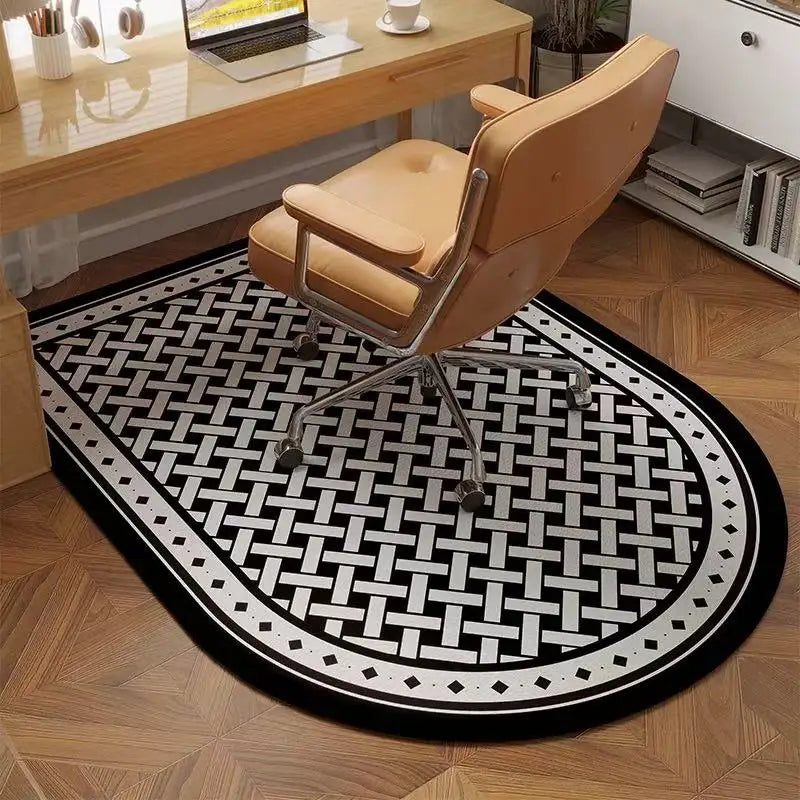 Office Chair Floor Mat – Anti-Slip Oval Area Rug for Desk