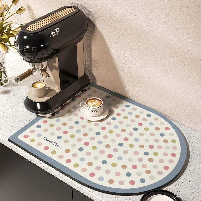 Coffee Machine Mat – Absorbent Non-Slip Kitchen Countertop Pad