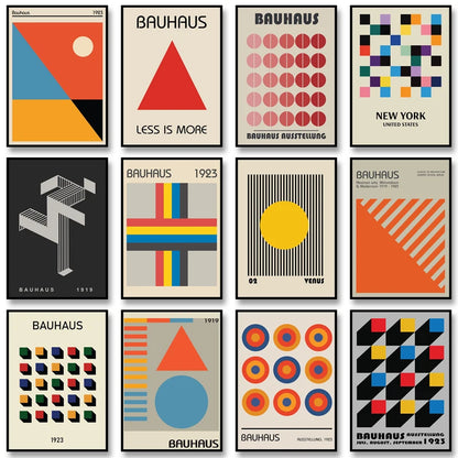 Bauhaus Geometric Abstract Art Poster – Minimalist Wall Print