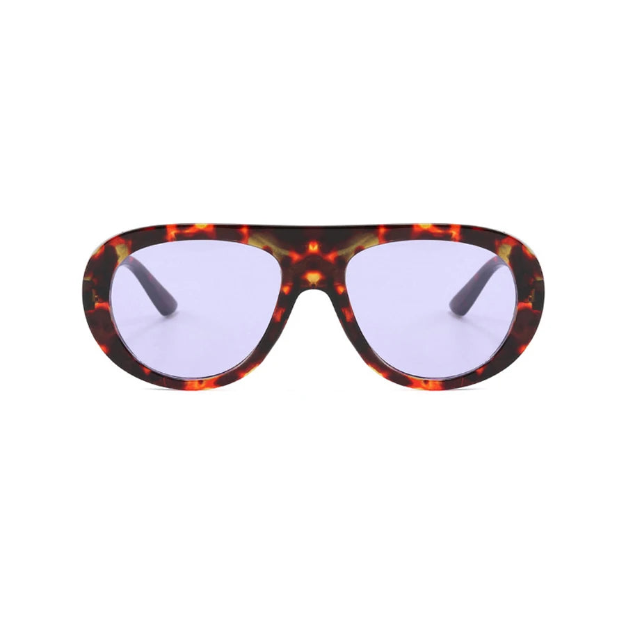 Y2K Retro Pilot Sunglasses – Leopard Frame Unisex Eyewear
