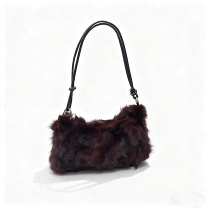 Fluffy Fur Shoulder Bag for Women – Luxury Handbag & Purse