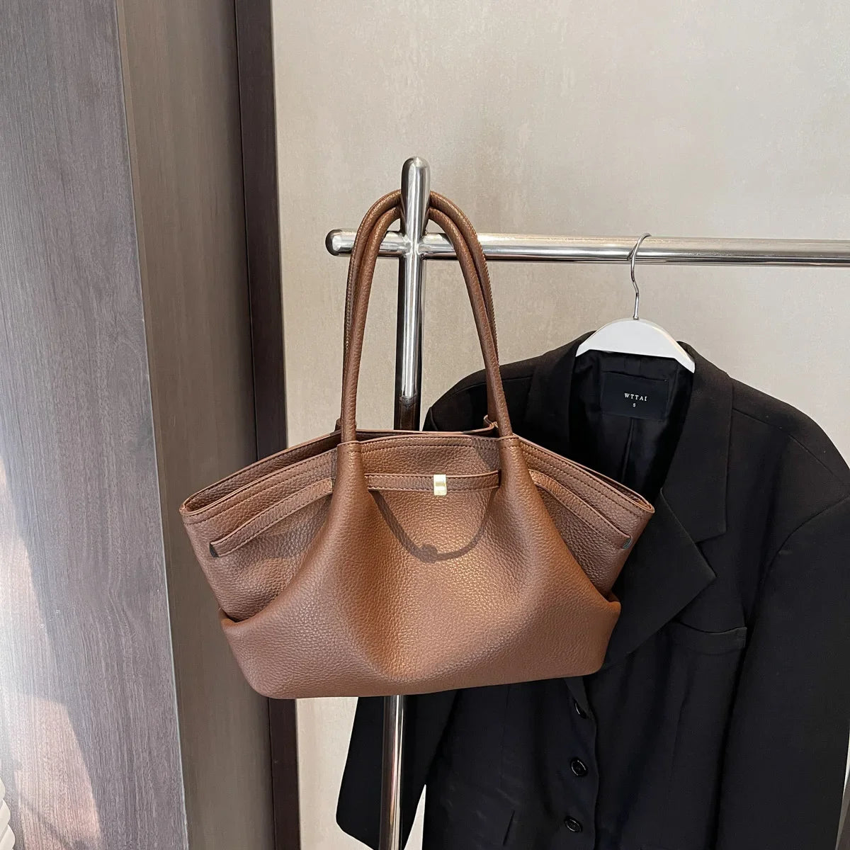 PU Leather Tote Bag for Women – Large Shoulder Handbag