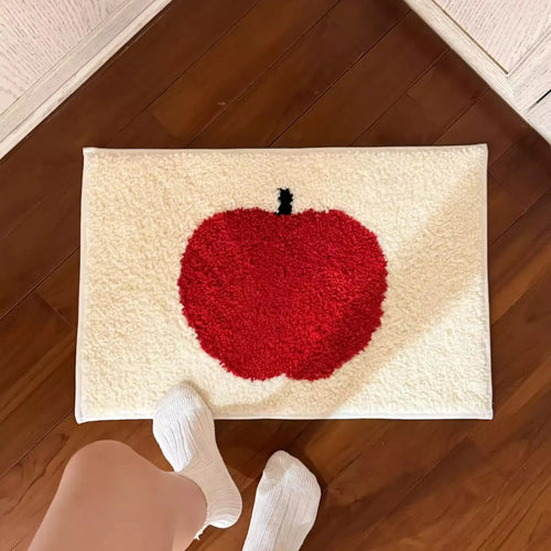 Apple Bath Mat – Soft Plush Non-Slip Bathroom Rug