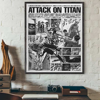 Attack on Titan Manga Poster – Waterproof Self-Adhesive Wall Art