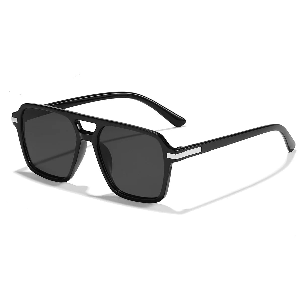 Retro Square Sunglasses for Women – Double Bridge UV Protection
