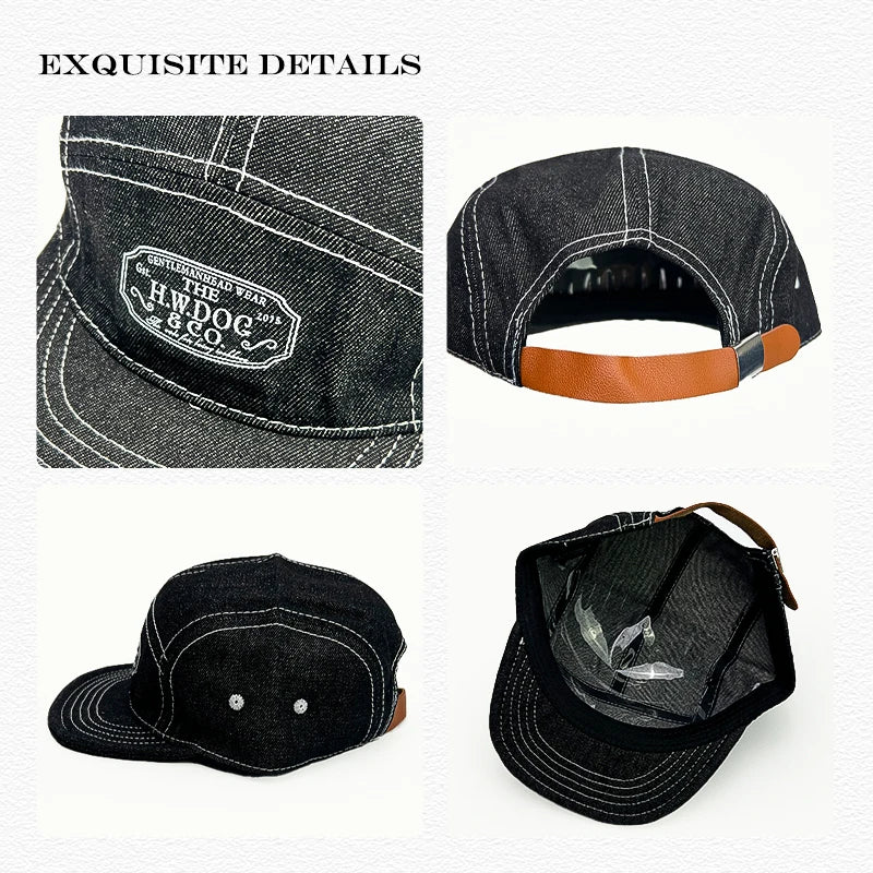 5-Panel Flat Brim Cap – Retro Hip-Hop Street Style Hat for Men & Women