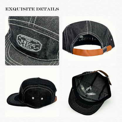 5-Panel Flat Brim Cap – Retro Hip-Hop Street Style Hat for Men & Women