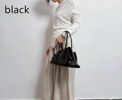Crocodile Pattern Leather Tote Bag – Large Capacity Shoulder Bag