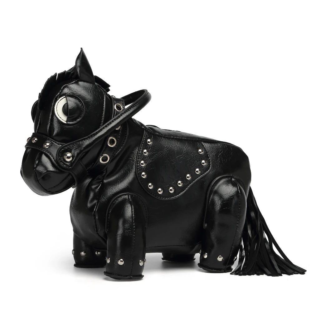 Fashion Pony Shaped Splicing Crossbody Shoulder Bag
